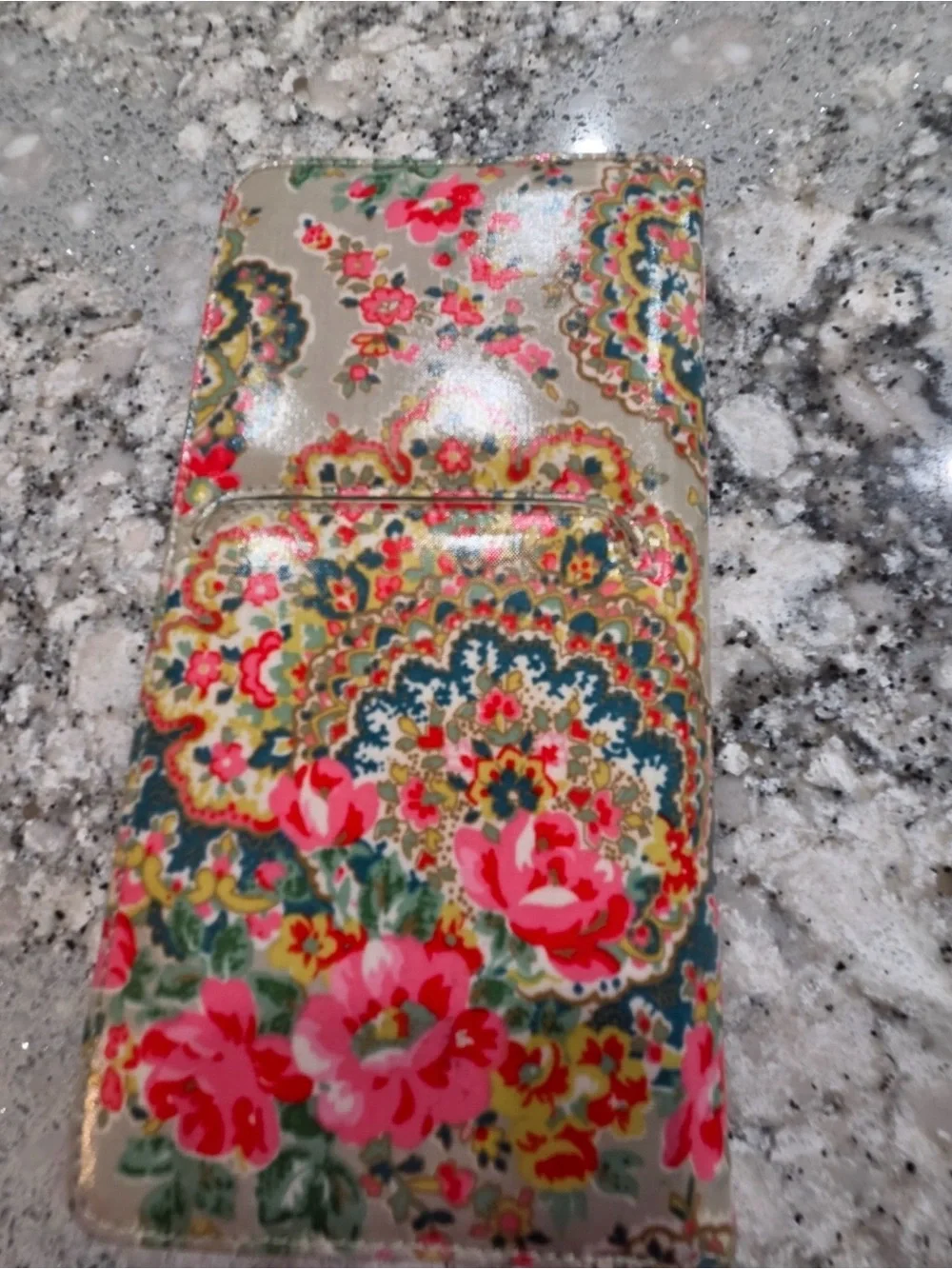 Cath Kidston Floral Coated Canvas Glasses Pouch - Pink & Green